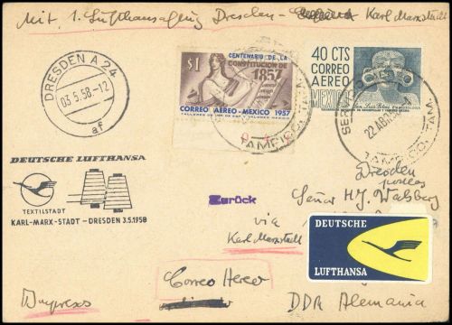1958, Mexiko, 1074, 1027, Brief