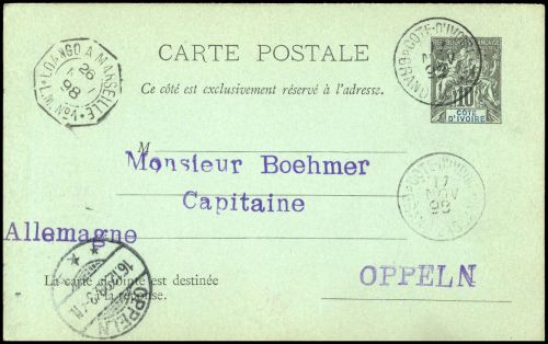 1892, Elfenbeinküste, P 1, Brief