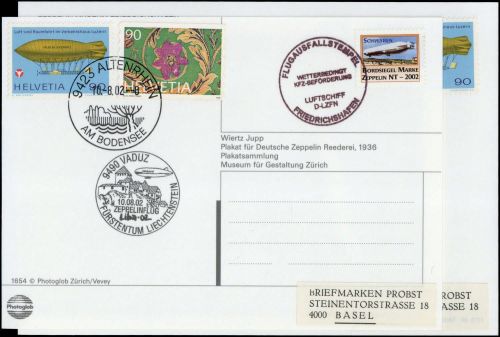 2002, Zeppelin,Zeppelinpost NT, LZ07 D-LZFN, Brief
