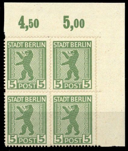 1945, SBZ Berlin Brandenburg, 1 B (4) Ecke, **
