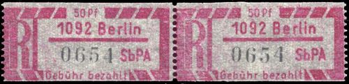 1967, DDR Einschreibemarken (SBPÄ), EZ 1 Cy, **