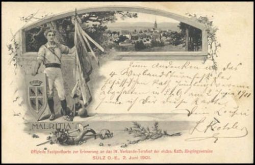 1901, Sport u. Spiel,Turnen,Turnfeste, DR 56, Brief
