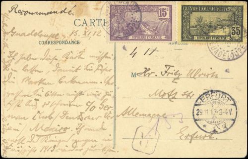 1905, Guadeloupe, 61, 57 u.a., Brief