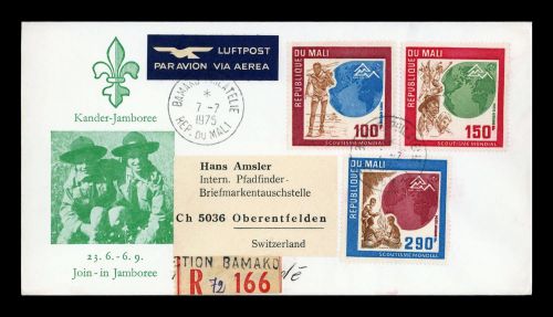 1975, Int.Organisationen,Pfadfinder,, Mali 496-98, Brief