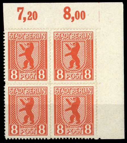 1945, SBZ Berlin Brandenburg, 3 B (4) Ecke, **