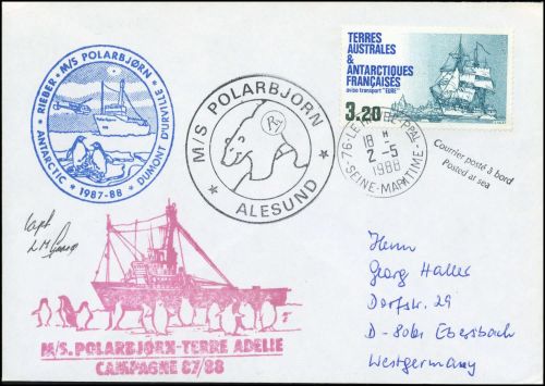 1988, Französische Gebiete in der Antarktis, 227, Brief