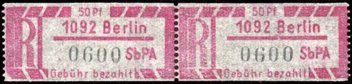 1967, DDR Einschreibemarken (SBPÄ), EZ 1 Cy, **