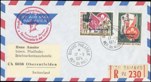 1974, Int.Organisationen,Pfadfinder,, Mali 442-43, Brief