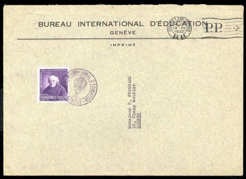 1942, Schweiz Internationale Erziehungsamt BIE, V, Brief