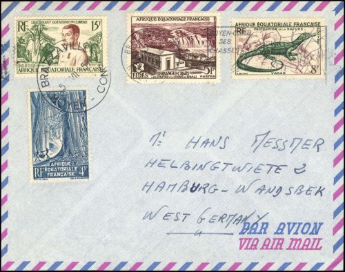 1947, Französisch Äquatorial Afrika, 274, 296 u.a., Brief