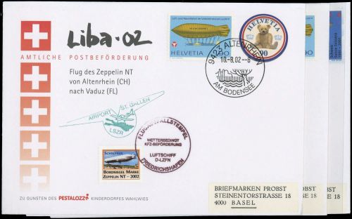 2002, Zeppelin,Zeppelinpost NT, LZ07 D-LZFN, Brief