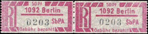 1967, DDR Einschreibemarken (SBPÄ), EZ 1 Cy, **