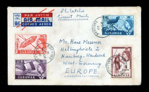 1957, Malaiische Staaten Sarawak, 191 u.a., Brief