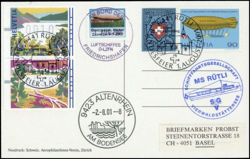 2001, Zeppelin,Zeppelinpost NT, LZ07 D-LZFN, Brief