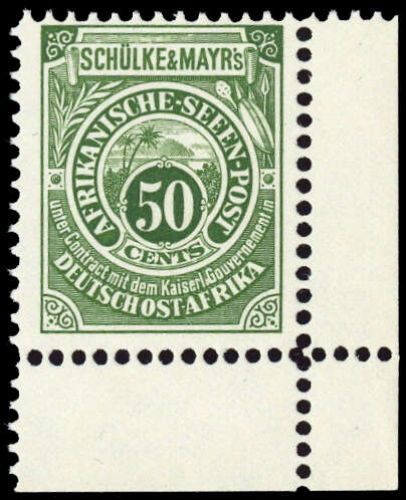 1892, Deutsche Kolonien Ostafrika, Sd Na Ecke, **