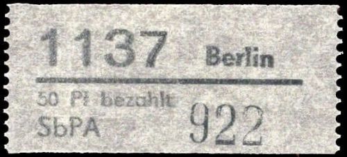 1968, DDR Einschreibemarken (SBPÄ), PG 1, **