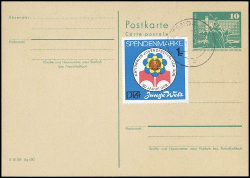 1973, DDR Spendenmarken, Brief
