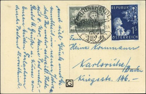 1954, Österreich, 1009-10, Brief