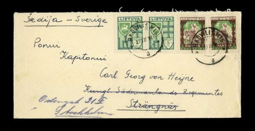 1936, Litauen, 395 (2), 397 (2), Brief