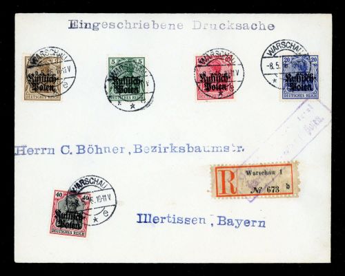 1915, Deutsche Besetzung I. WK Polen, 1-5, Brief