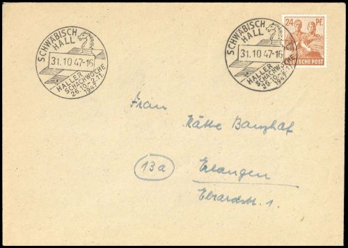 1947, Sport u. Spiel,Schach,, Gem 947, Brief