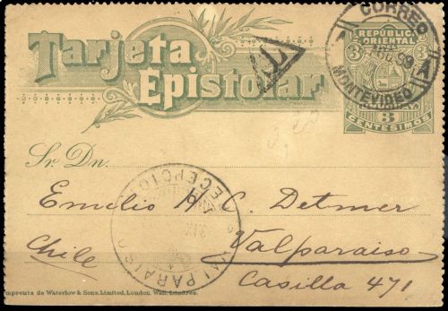 1897, Uruguay, K 6, Brief