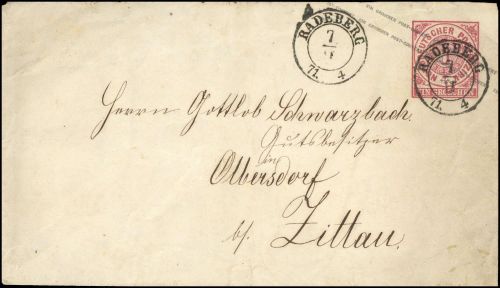 Altdeutschland Sachsen, NDP U 1 a A, Brief