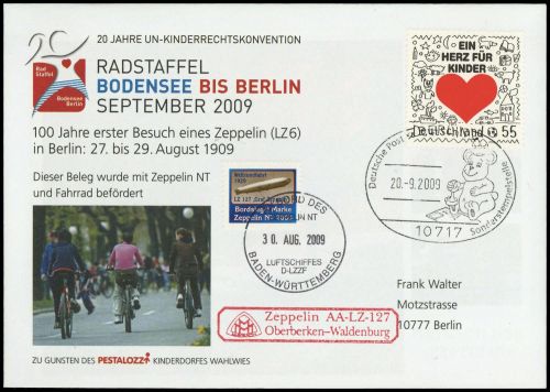 2009, Zeppelin,Zeppelinpost NT, LZ07 D-LZFN, 2706, Brief