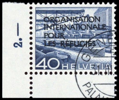 1950, Schweiz Internationale Flüchtlingsorganisation OIR, 5 PF ...