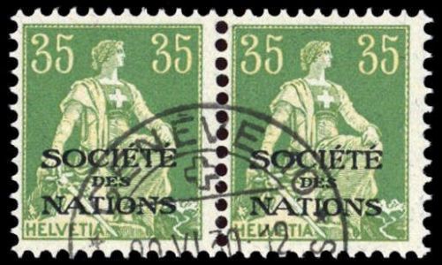 1922, Schweiz Völkerbund SDN, 7 PF I, cto