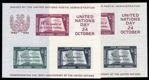 1955, UNO New York, Bl. 1 I+II, **