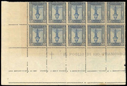 1921, Italienisch-Libyen, 29 K (10) Ecke, **