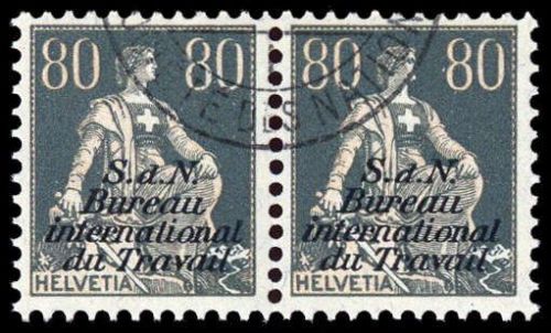 1923, Schweiz Internationale Arbeitsamt BIT, 10 x PF, cto
