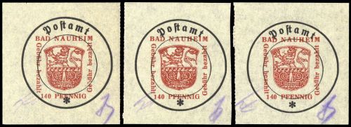 1946, Deutsche Lokalausgabe Bad Nauheim, 8 I x PF III-V, **
