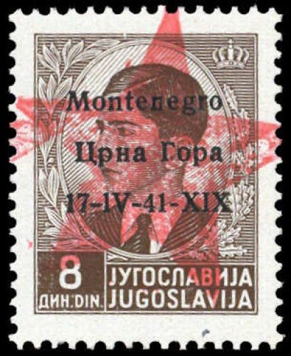 1943, Italien Besetzung II. WK Montenegro, CEI Segn. 10, **