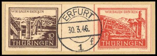 1946, SBZ Thüringen, W Zd 1 ET PF, Briefst.