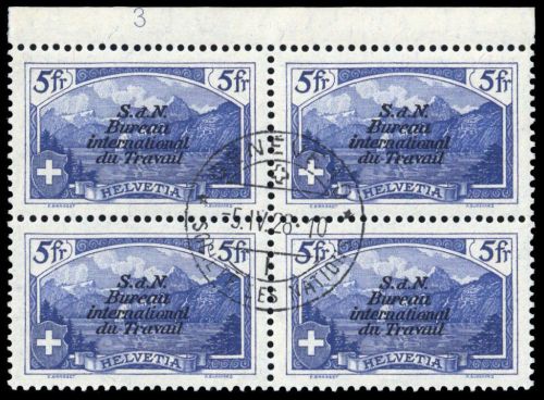 1923, Schweiz Internationale Arbeitsamt BIT, 14 (4) PlNr, cto