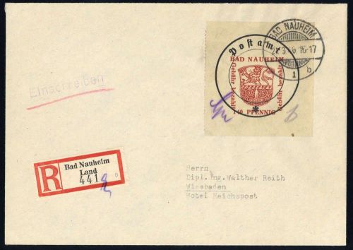 1946, Deutsche Lokalausgabe Bad Nauheim, 8 II PF V, Brief
