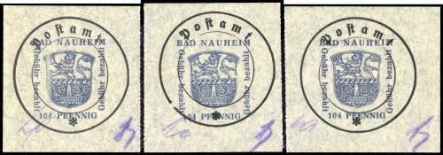 1946, Deutsche Lokalausgabe Bad Nauheim, 6 II x PF III-V, **