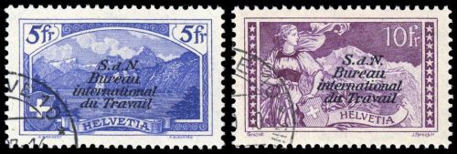 1923, Schweiz Internationale Arbeitsamt BIT, 1-14, cto