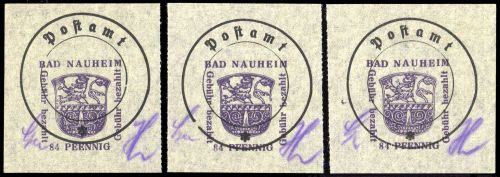 1946, Deutsche Lokalausgabe Bad Nauheim, 5 II x PF III-V, **