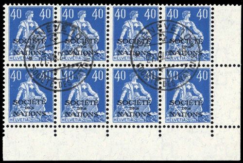 1922, Schweiz Völkerbund SDN, 8 PF I, cto