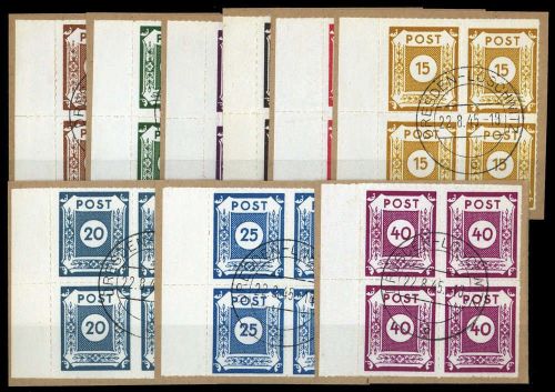 1945, SBZ Ostsachsen, 42-50 G (4) SR, Briefst.