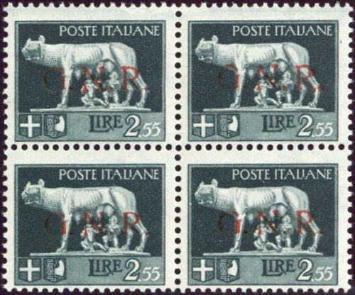 1943, Italien Militärpost Ausgaben Guardia Nazionale, 14 I (4), **