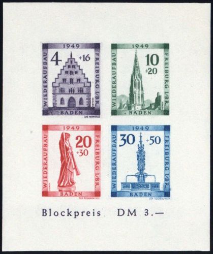 1949, Französische Zone Baden, Bl. 1 B IV, **