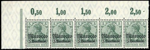1906, Deutsche Auslandspost Marokko, 35 P (5) Ecke, **