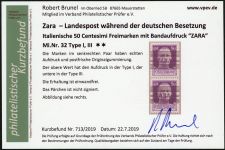1943, Deutsche Besetzung II. WK Zara, 32 I+III, **