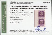 1943, Deutsche Besetzung II. WK Zara, 32 I+III, **