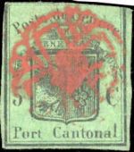 1848, Schweiz Kantone Genf, 5 PF, gest.