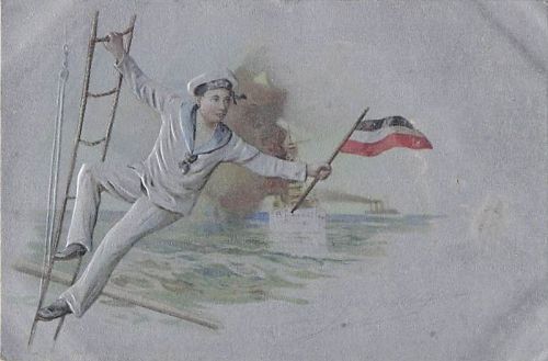 Präge Litho Deutscher Seemann
